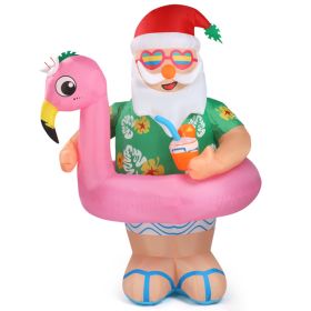 5.9 FT Lighted Christmas Inflatable Decoration, Inflatable Hawaii Santa Claus Outdoor Decoration 5.9 FT Lighted Christmas Inflatable Decoration, Inflatable Hawaii Santa Claus Outdoor Decoration
